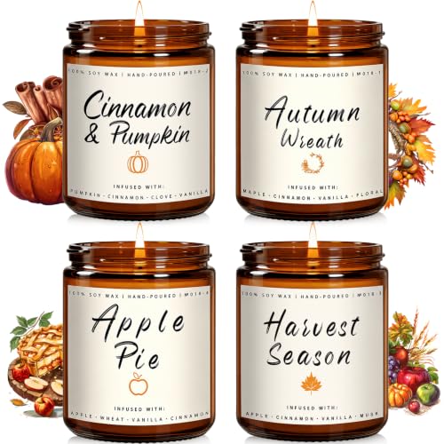 Auelife Fall Candle Set | 4 Pack Scented Candles