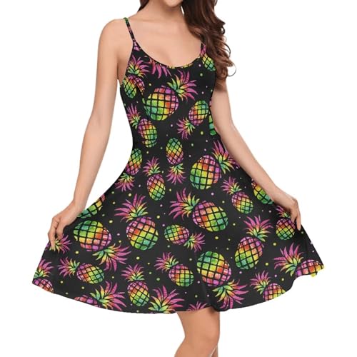 Image of Biyejit Women Casual Loose Dress Strap Long Summer Beach Swing Dress