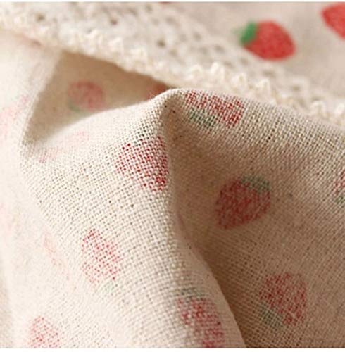 Nappe lin coton fraise 140x250cm rouge brodée