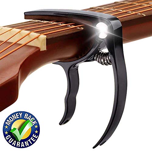Guitar Capo, Premium Zinc Metal Capo For Acoustic Guitar and Electric Guitar, Banjo,Mandolin, Ukulele Capo, Black