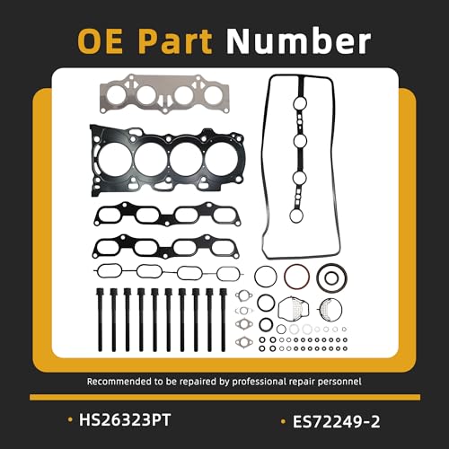 Image of Head Gasket Bolts Set Fit for Toyota Camry Corolla RAV4 Solara Highlander Matrix for xB tC for HS250h 2004 2005 2006 2007 2008 2009 2010 2011 2012 2013 2014 2015 2.4L 2AZFE OE#HS26323PT ES72249-2