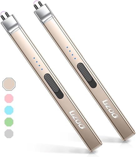 Miniatura 8 de Encendedor de velas encendedor eléctrico USB mejorado encendedor de arco eléctrico recargable con pantalla LED cuello flexible de 360 sin llama