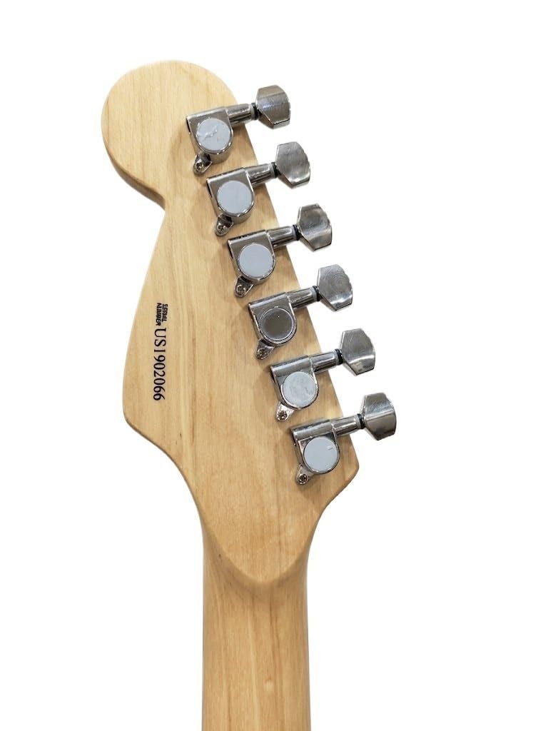 Chitarra elettrica a corpo solido, stile Shredder nero opaco con doppio humbucker e tremolo bloccabile, 6 corde full size for heavy metal (Guitarra Eléctrica)