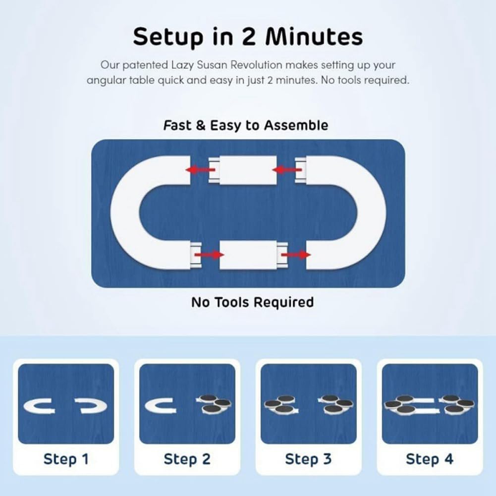 Tocadiscos extensible Lazy Susan para mesa de comedor, antideslizante y resistente al calor, fácil montaje, bandeja de almacenamiento giratoria Lazy Susan, perfecta para comidas familiares, fiestas y