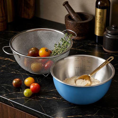 Colador de acero inoxidable 18/8 con bol medidor 3.5QT miniatura 6
