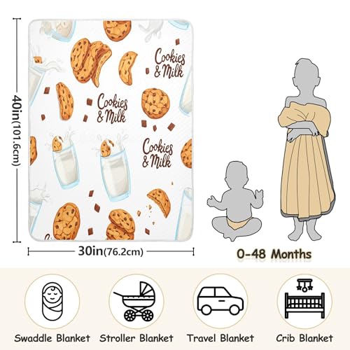 Burbuja Chocolate Cookies Milk Baby Blanket for Boys Girls, Nursery Soft Warm Swaddling Receiving Baby Blankets, 30x40 in Toddler Blanket3