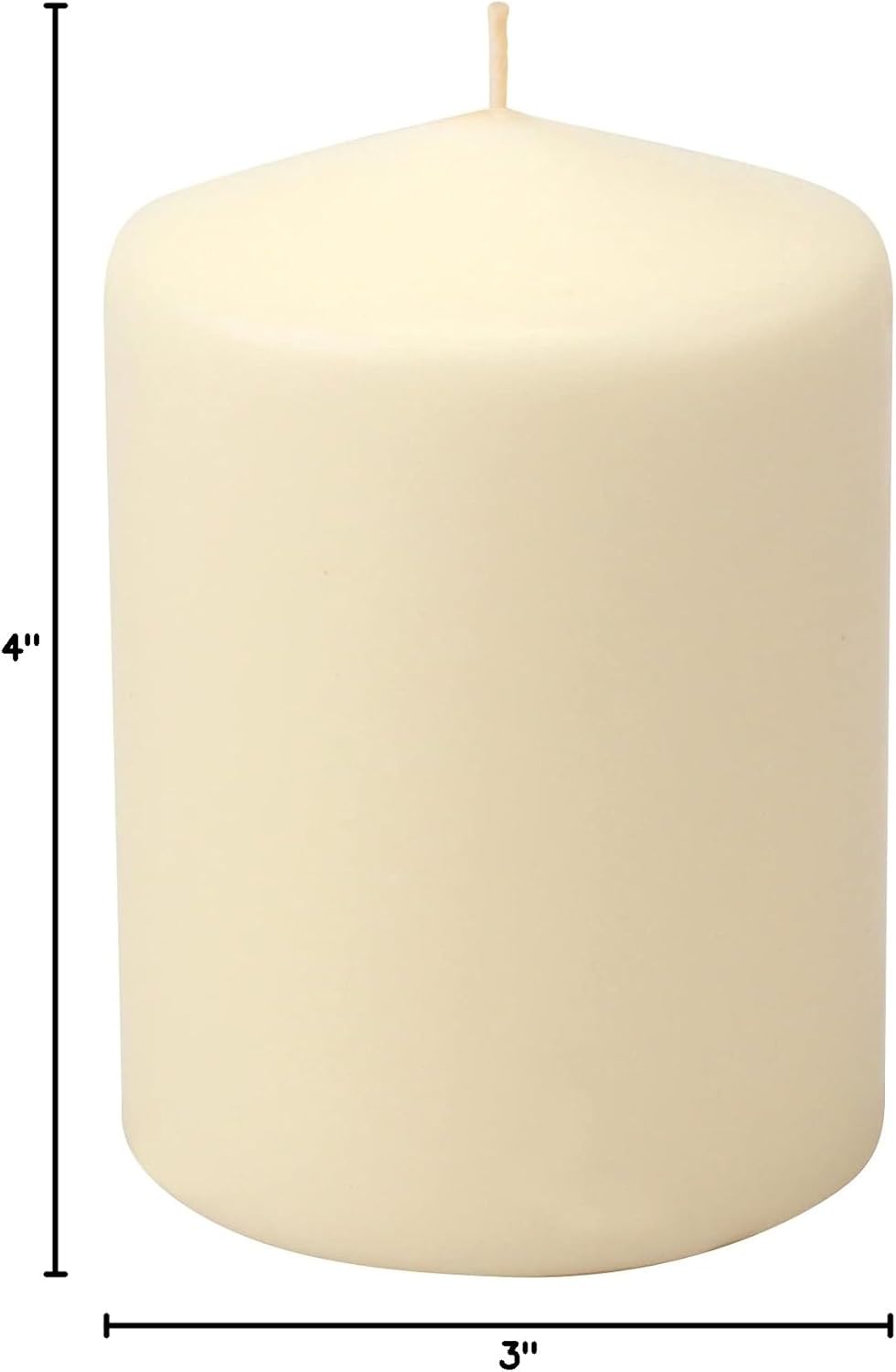 Stonebriar 80 Hour Long Burning Unscented Pillar Candles, 3x8, Ivory, 6 Count & 35 Hour Long Burning Unscented Pillar Candles, 3x4, Ivory