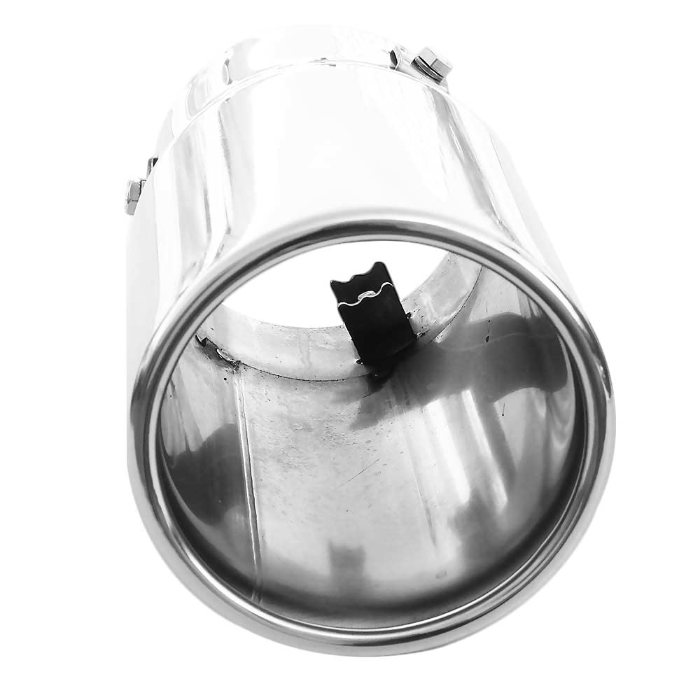 0107 Universale Terminale Scarico Acciaio Inox fino a 82mm Cromo