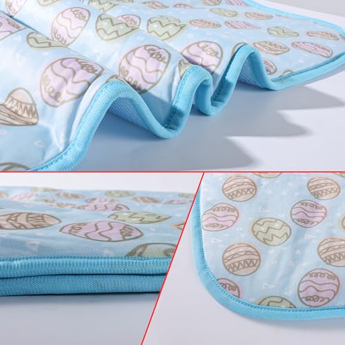 Image of NACOCO Nylon, Pet Cooling Mat Cat Dog Cushion Pad Summer Cool Down Comfortable Soft For Pets And Adults (Small, Blue)