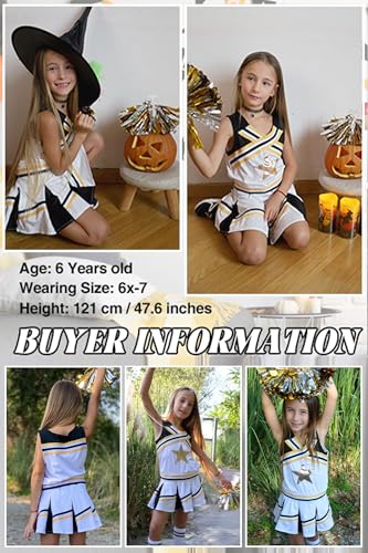 Image of LOLANTA Cheerleader Costume for Girls Halloween Cheer Uniform Outfit