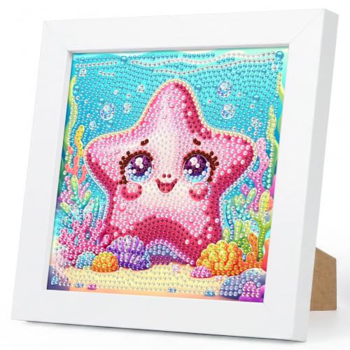 Kits de arte de diamantes con marco de madera para niños principiantes