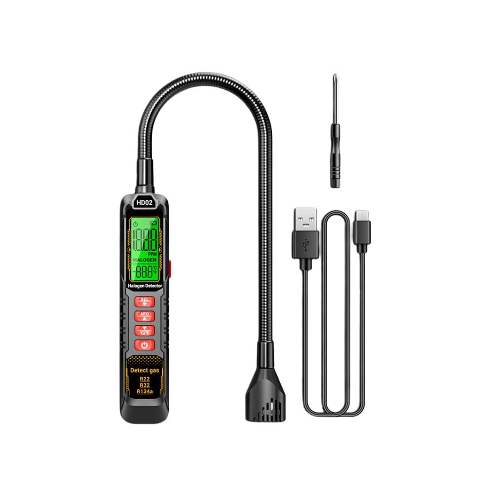 Détecteur de fuite halogène rechargeable R22, R32, pour R134a - Testeur de gaz pour climatisation et système de réfrigération avec détection professionnelle, pour climatiseurs domestiques et