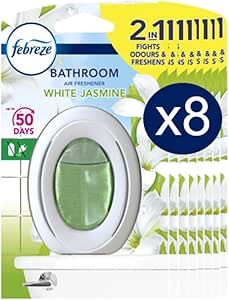Febreze Bathroom Air Freshener, White Jasmine Scent, 7.5 ml (Pack of 8 ...