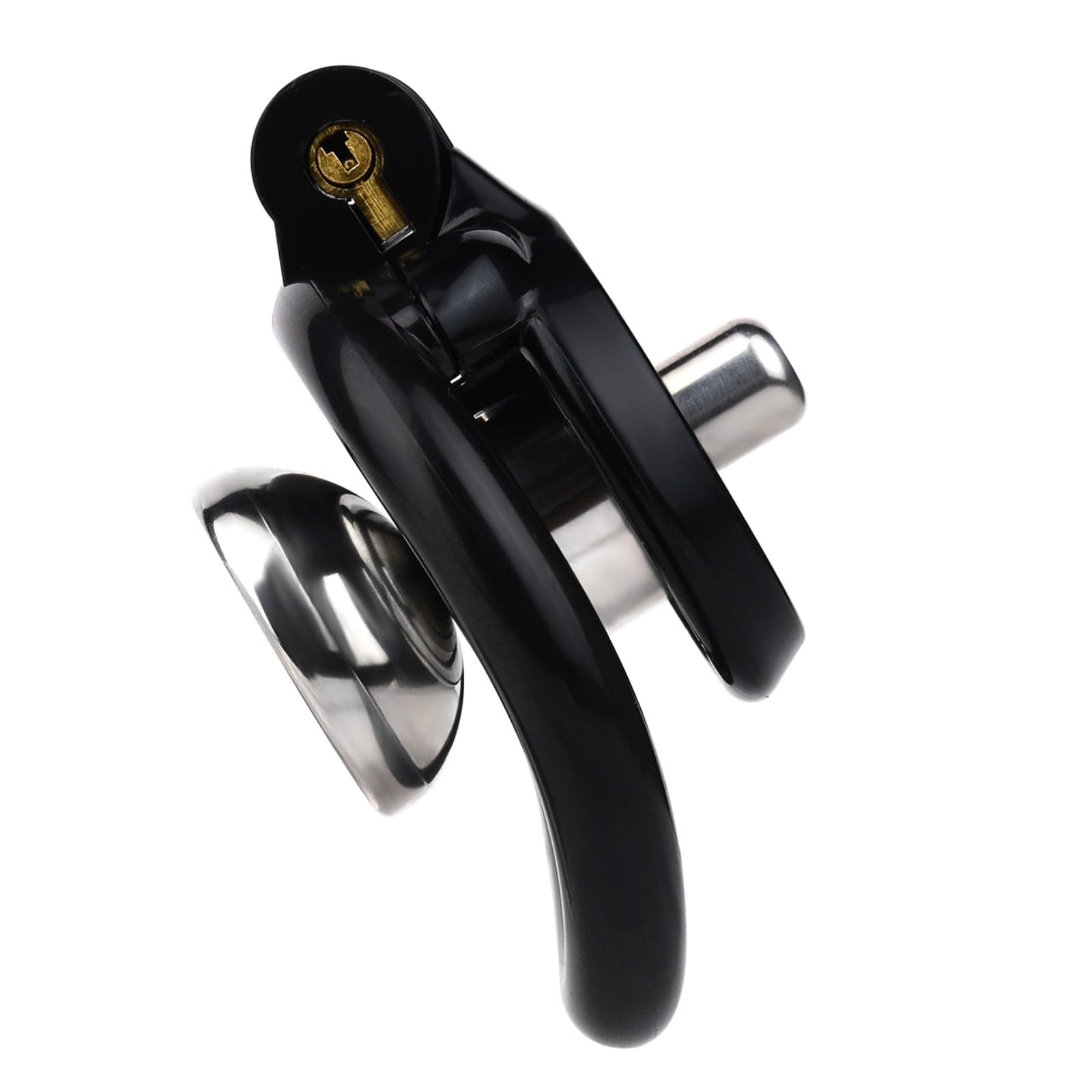 Cage de Chasteté Inversée Cage Chastetée avec Prte Urinoir et 4 Anneaux Différents Ceintures de Chasteté avec Serrure Invisible et Ceinture pour Restreindre le Pénis d'un Homme Sex Toys (B,Black)