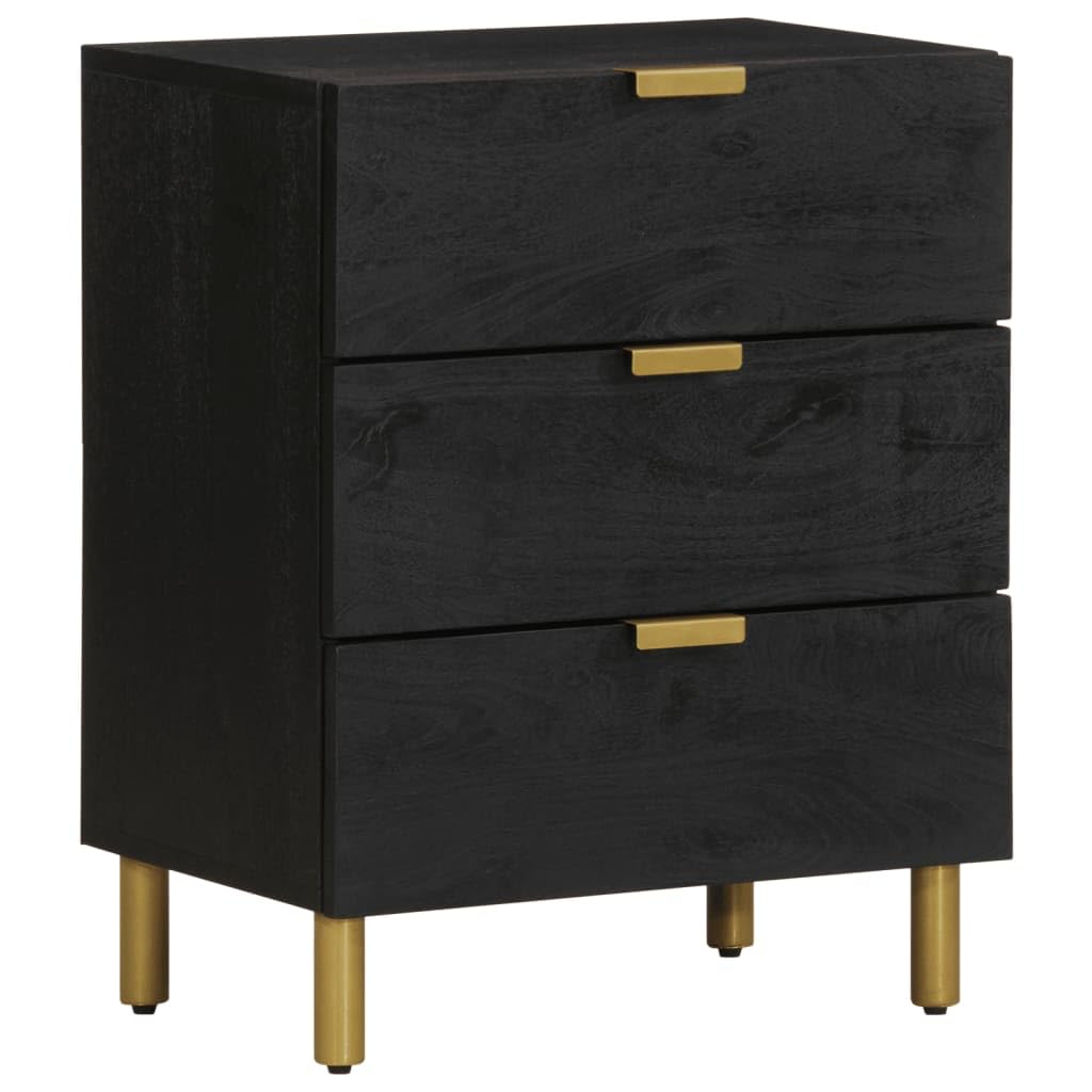 Homgoday Mesita de noche, mesita de noche, mesita de noche, mesa auxiliar para cama, dormitorio, salón, 50 x 33 x 62 cm, color negro