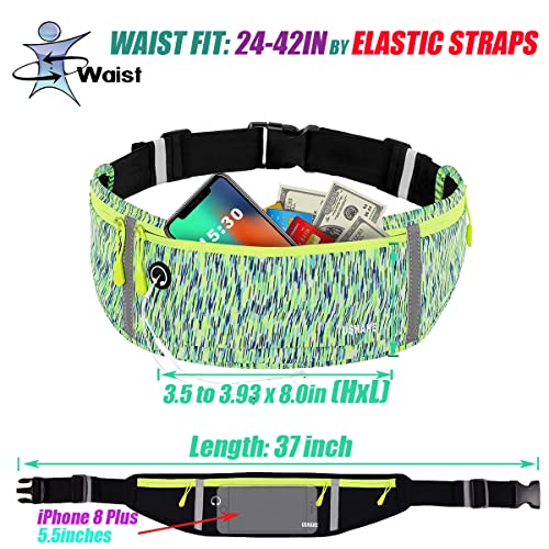 Image of USHAKE Slim Running Belt, Workout Fanny Pack for Men Women,Exercise Waist Pack for Apple iPhone Holder, Runner Belt for Running Walking Cycling Camping Gym