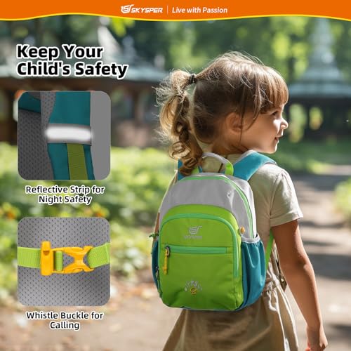 SKYSPER Toddler Backpack for Boys Girls Kids Travel Backpack Preschool Kindergarten Travel Daypack(Green) - Image 6