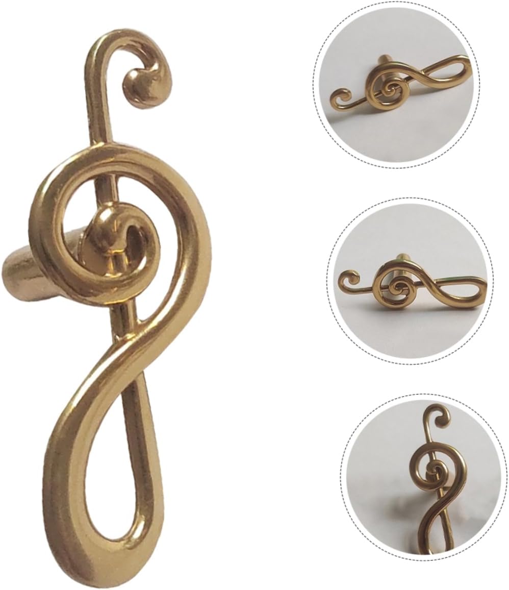 2Pcs Antique Brass Music Note Cabinet Knobs Retro Drawer Pulls for Wardrobe, Shoe Cabinet, Dresser Decorative Handles for Home Furniture