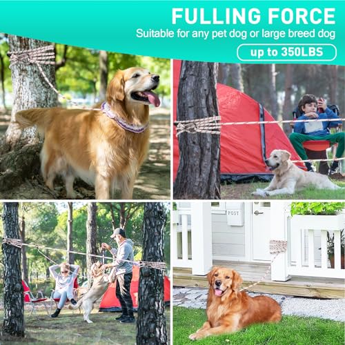 Dog Tie Out Cable for Camping 50ft, Dog Runner for Yard Hold up to 350lbs, Portable Dog Camping Essentials for Outside Dog Tie Out Cable for Camping 50ft, Dog Runner for Yard Hold up to 350lbs, Portable Dog Camping Essentials for Outside