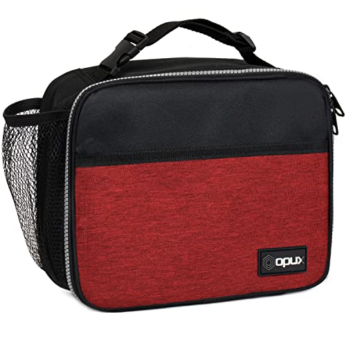 Opux Insulated Lunch Bag, Soft Lunch Box For School Kids Boys Girls, Leakproof Small Lunch Pail For Adult Men Women, Reusable Compact Lunchbox Lunch Cooler Tote Bag For Office Work (Red) #TOP3