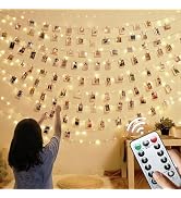 Microwear Guirlande lumineuse à clips photo 12m 120LED 8 modes Avec