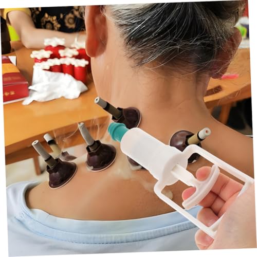 GALPADA kit de 2 piezas de ventosas con bomba manual de vacío para terapia china, dispositivo resistente de succión manual miniatura 5