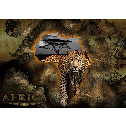 Runa Art Fototapete Afrika Leopard 352 x 250 cm Vlies Tapeten XXL Moderne...