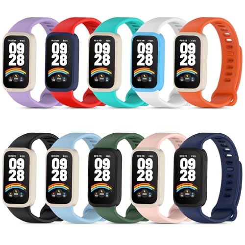 Imagen de SenMore 10 Piezas Silicona Correas Compatible con Xiaomi Smart Band 9 Active