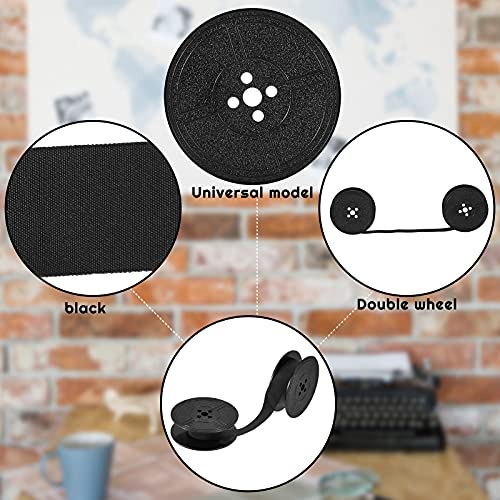4 Pairs Universal Typewriter Ribbon, Durable, Portable, Compatible with Most Vintage Manual Typewriter, Calculator Ribbon for Great Print Capacity and Brightness(Black)