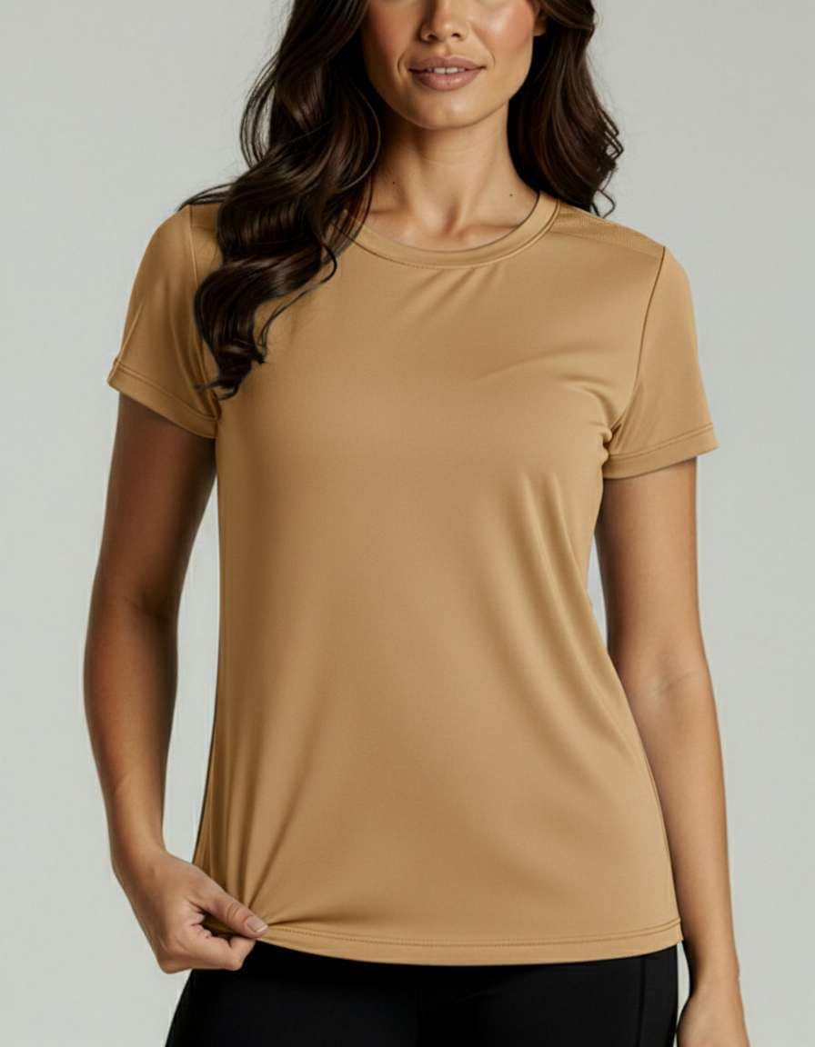Real Essentials 5 Pack: Women's Short Sleeve Mesh Insert T-Shirts Athletic Tops Gym Workout Yoga Tennis Activewear (Plus)