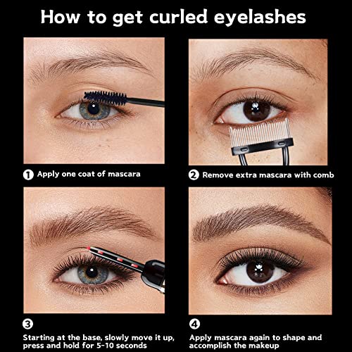 Ursobtf Heated Eyelash Curlers, Electric Eyelash Curler Type C Rechargeable, Heated Lash Curler For Women Natural Eye Lash Curler Makeup Tool With Eyelash Comb, 24 Hours Long Lasting - Black #TOP5