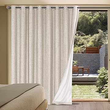 patio door curtains with pull rod