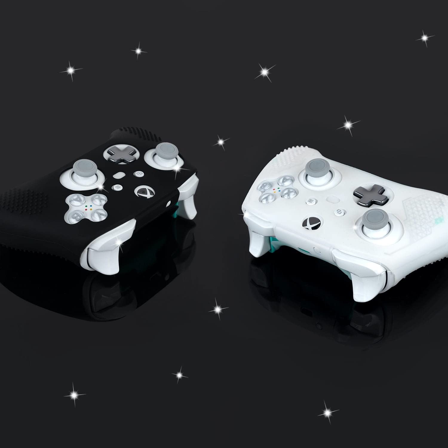 BelugaDesign Skin Cover for Xbox Core Controller | 2 Pack Soft Sleeve Shell Case with Textured Grip | Compatible with Xbox Series X/S and Xbox One (Black White)