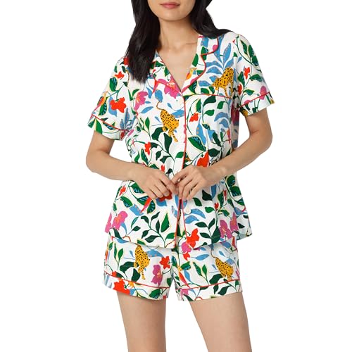 Image of Bed Head PJs Womens Matching Pajamas - Soft Organic Short Sleeve Button Down PJ Shirt & Shorts Set - Sleepwear & Loungewear