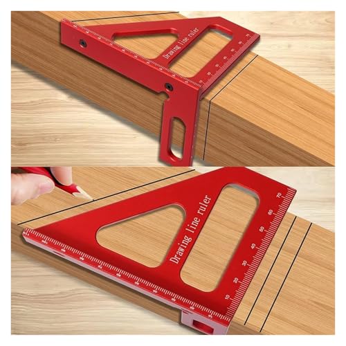 Transportador de ángulos con regla triángulo de aluminio miniatura 4