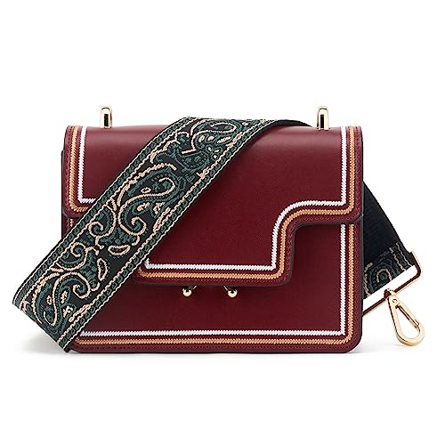 Image of Wide Shoulder Strap Adjustable Replacement Belt Guitar Style Crossbody Bag Handbag Strap Multicolor Canvas Straps(Wide:2in)(Color41)