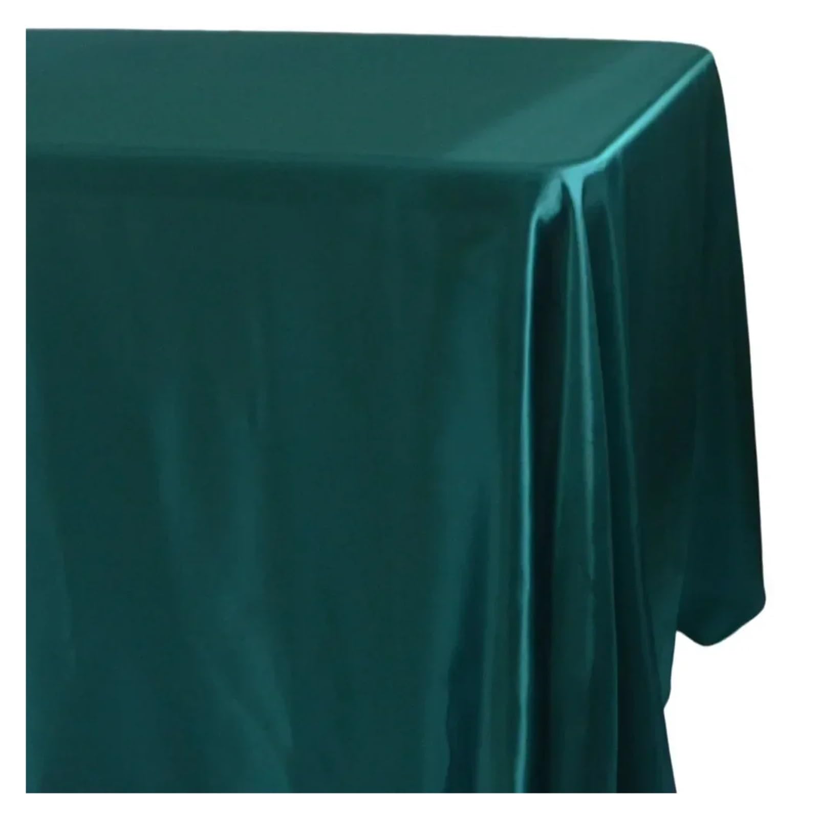 LOPJGGYF 145x180cm Rectangle Satin Tablecloth Overlays Wedding Mariage Party Decoration Restaurant Dining/Coffee Table Cloth for Wedding Banquet Party Events(Dark green,145x100cm-57x39inch)