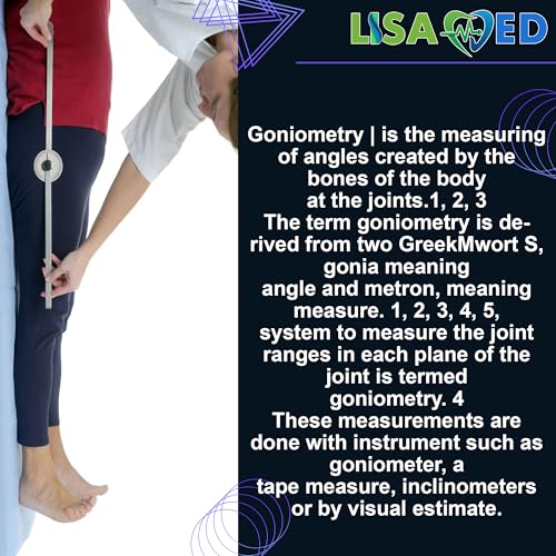 Image of Goniometer Degree Protector Angle Finder Arm Rule professional Measurement Scale | Stainless Steel Metal Set of 3 (Small, Medium, Large)