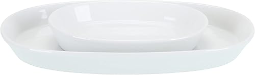 Miniatura 2 de BIA Cordon Bleu Lido - Juego de 2 platos ovalados surtidos de porcelana, tamaño mediano, 12 x 8 pulgadas, grande, 12 x 3.75 pulgadas, horno a mesa,