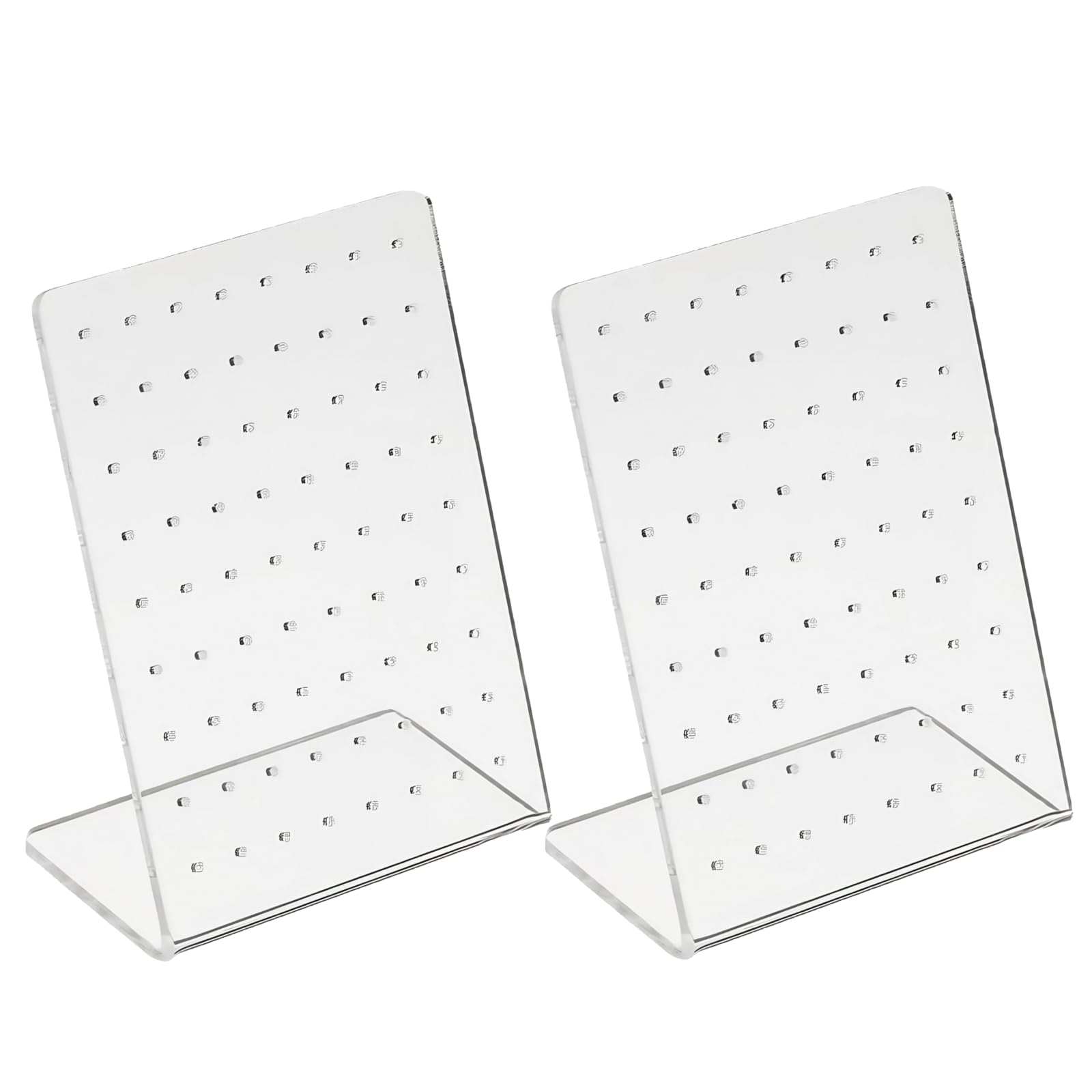 Rzcin Transparent 2 Pcs Earrings Stand Display Showing Showcase Rack Ear Cuff Studs Holder Hanger Hook 72 Holes 36 Pairs 72 Holes Translucent Jewelry Towers