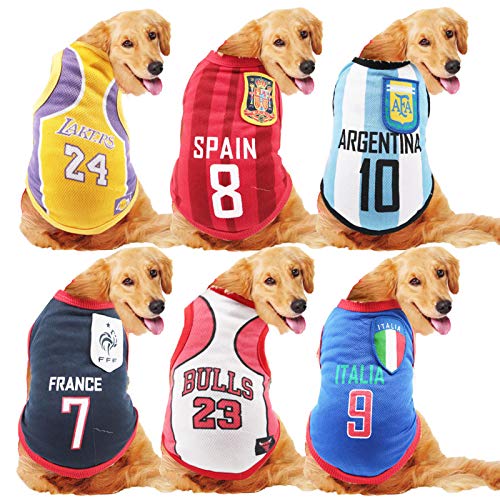 Image of Pet Sport Clothes Dog Jersey Small Shirt Apparel Cute Outfit for Dogs, Cats, Puppies, Kittens Durable Sports Pet Tee, XS