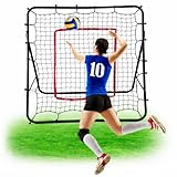 Volleyball Rebounder Net for Hitting Serving Passing Spike Practice - Soccer Rebounder Set with 6 Adjustable Angles - Steel Frame Volleyball Net for Backyard Soccer Baseball Softball Lacrosse