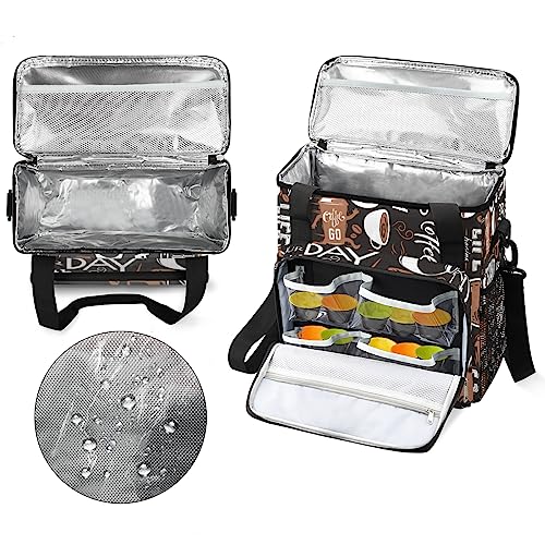 Image of Day with the of Coffee Cafe Coffee Maker Carring Bag Travel Carrying Storage Tote Bag Compatible with Keurig K-Mini or K-Mini Plus Portable Single Serve Coffee Brewer Case with Pockets for K-cup Pods