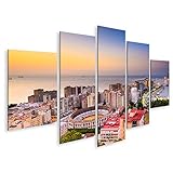 Bild Bilder auf Leinwand Malaga Spanien beginnt die Skyline 