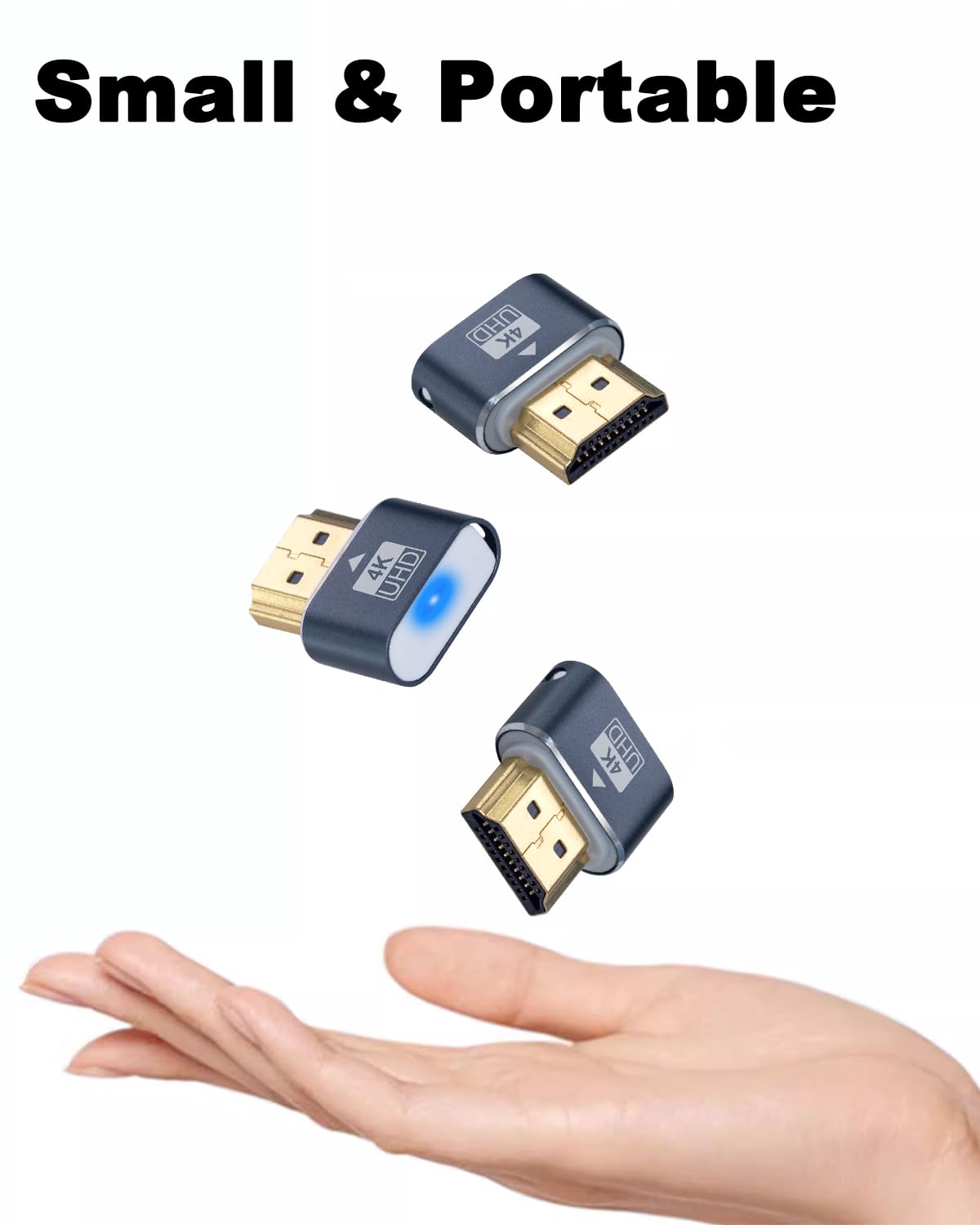 Duttek Wtyk HDMI 4K – emulator wyświetlacza wirtualnego monitora, adapter wyświetlacza bez głowy do systemu Windows Mac OSX Linux, obsługuje do 4K przy 60 Hz (z lampką kontrolną, 1 opakowanie)