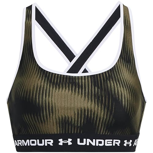 Image of Under Armour Womens Crossback Mid Printed Bra