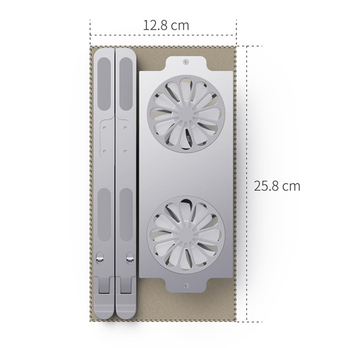 Housoutil Enfriador para Portátil Ventilador Doble Disipación, Aleación de Aluminio Plata, Diseño Especial y Acabado Fino para Uso Seguro y Portátil