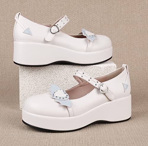 Women's Mary Jane Shoes Lolita Round Toe Block Heels Gothic Sweet Heart Floral Oxfords Ankle T-Strap Platform Dress Shoes Classic Gothic Pumps3