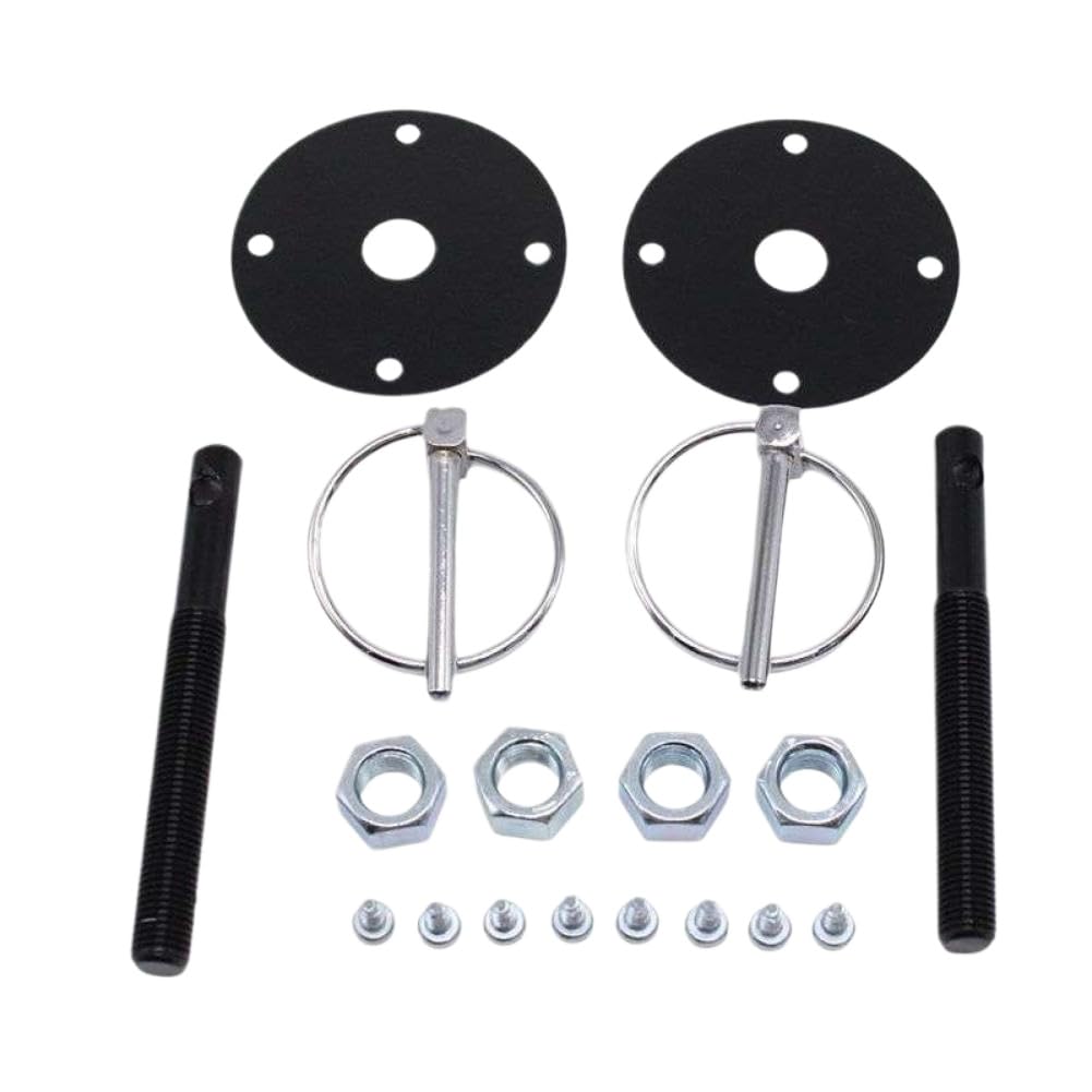 Broches de capot universelles en aluminium noir adaptées aux véhicules GM