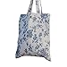 Caixia Women's Cotton Daisy Floral Canvas Tote Shopping Bag Light Brown, Blue Floral/No Closure, Medium